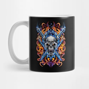 Steel and Fire Demon Skull Mug